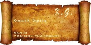 Kocsik Gyula névjegykártya